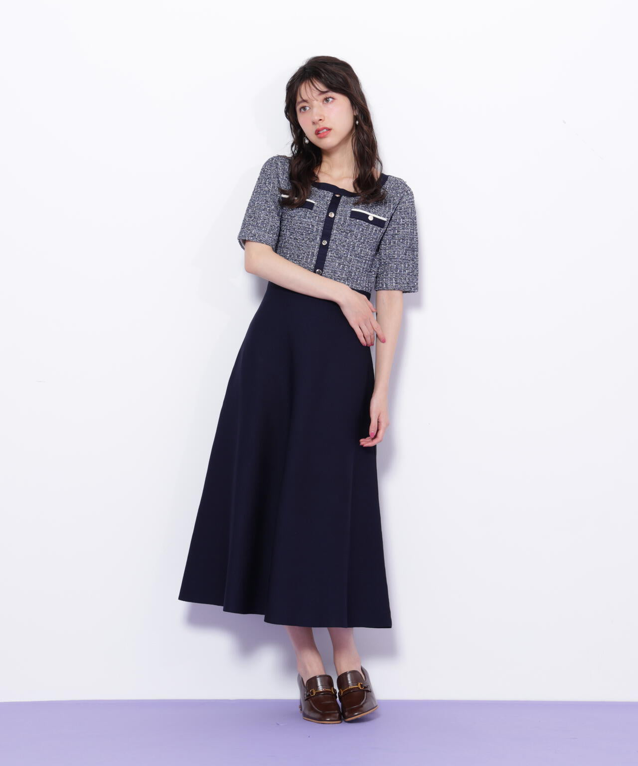 ミックスツイード切替ニットワンピース | JILL by JILL STUART（ジル