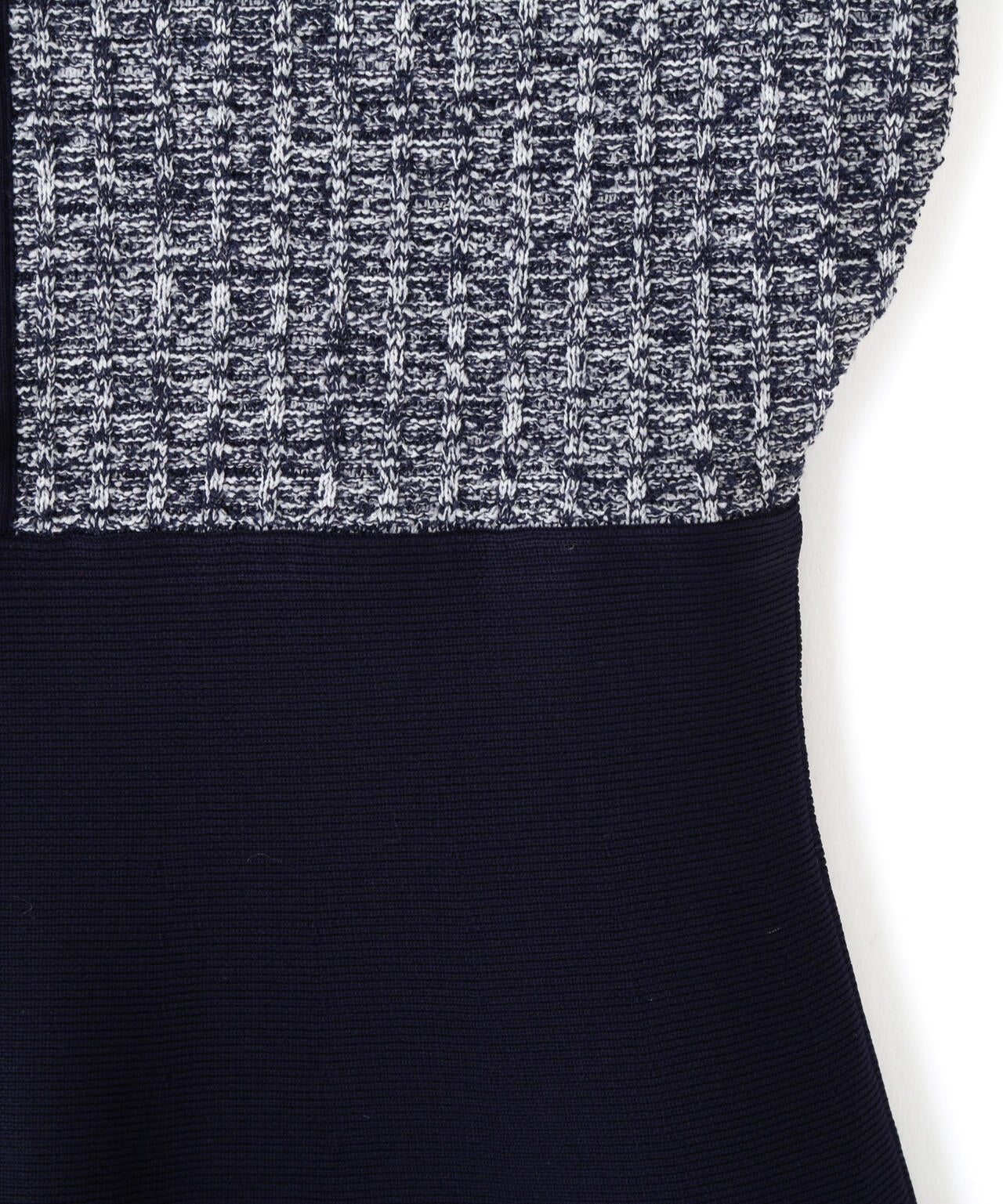 ミックスツイード切替ニットワンピース