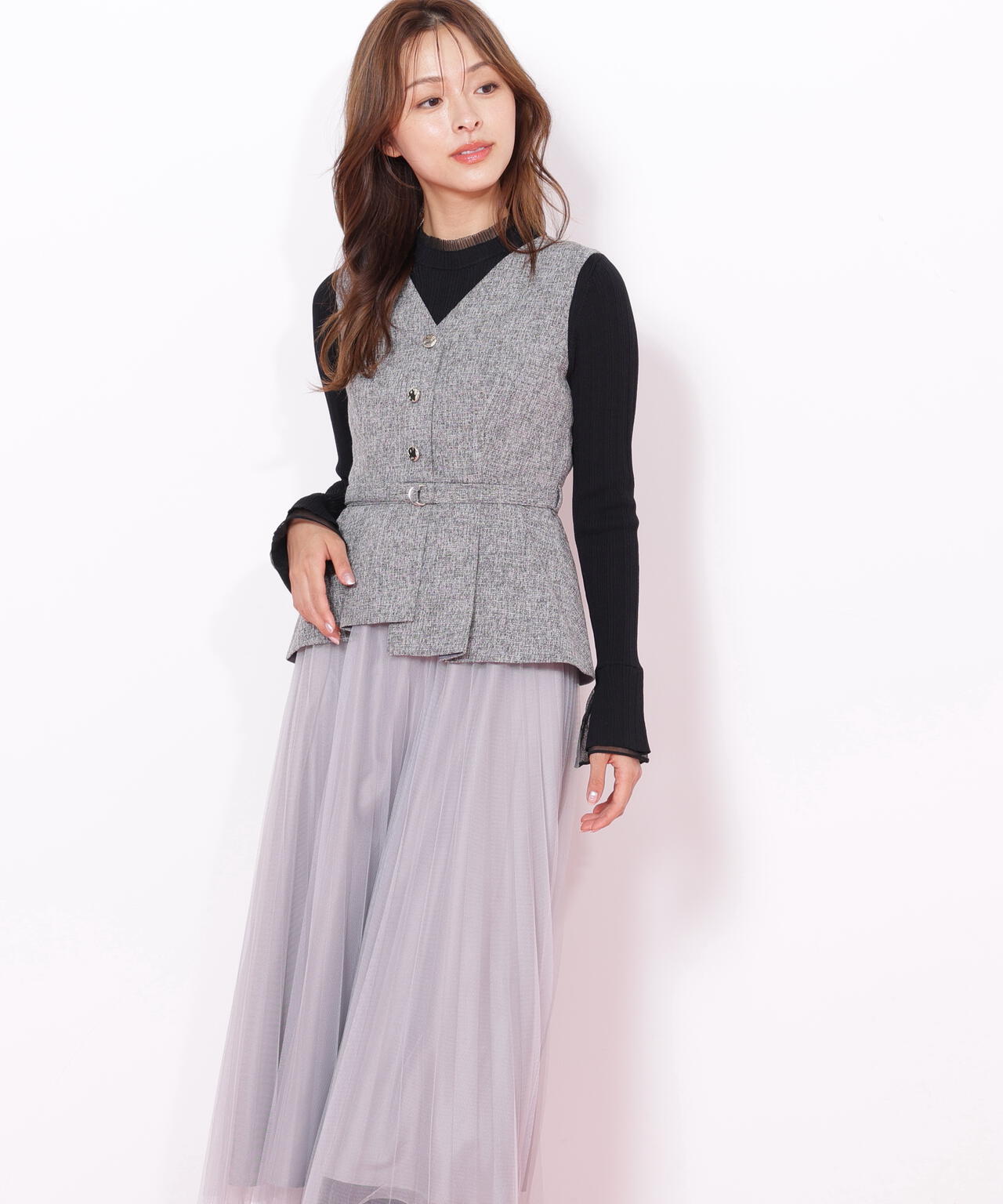 SELF PORTRAIT セルフ ポートレイト ジレドッキングワンピース セール】◇ジレドッキングワンピース（ワンピース）｜JILL by JILL