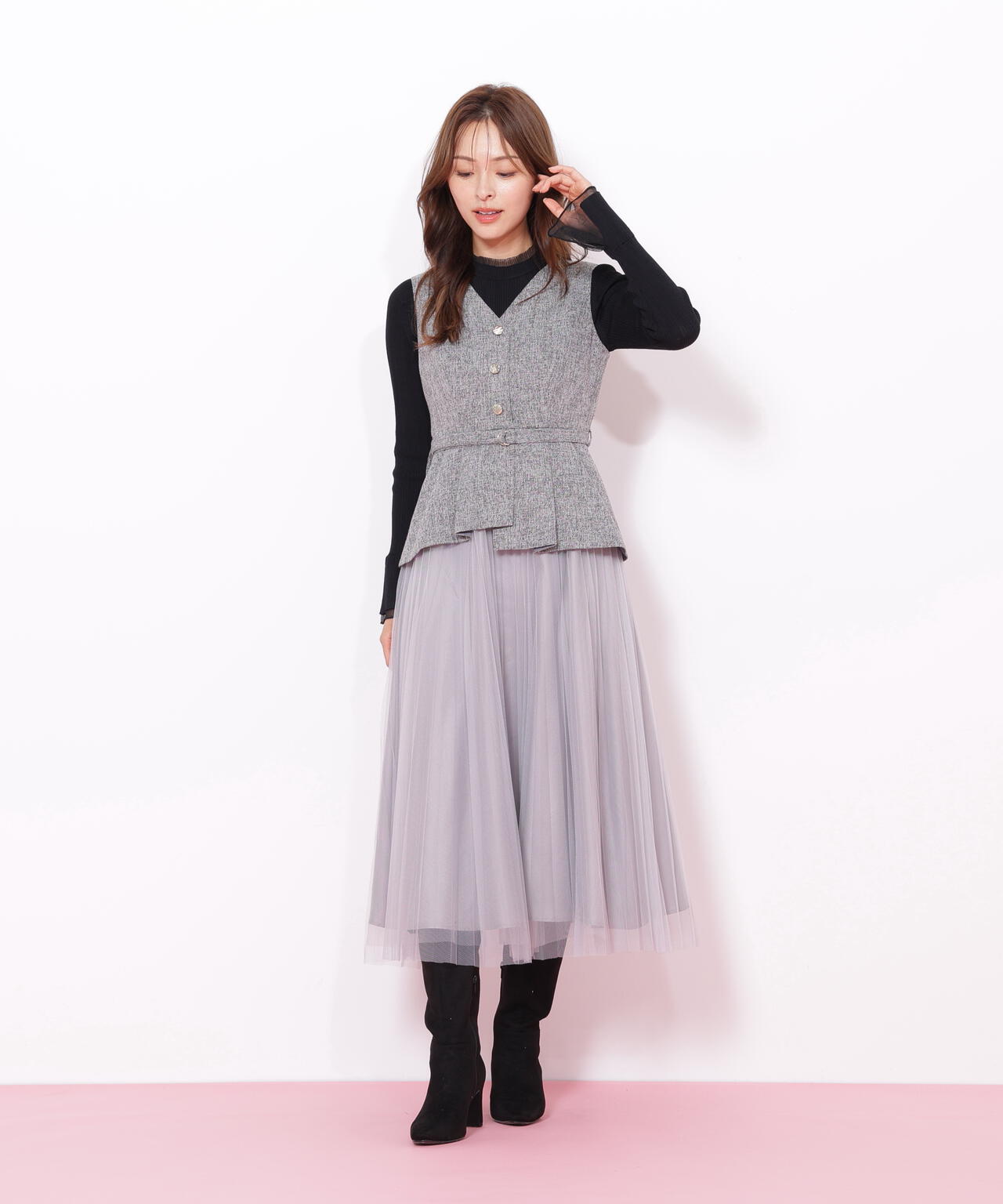 最終値下☆美品☆ GO TO HOLLYWOOD　ドッキングワンピース　01 ジレドッキングワンピース | JILL by JILL STUART（ジル バイ