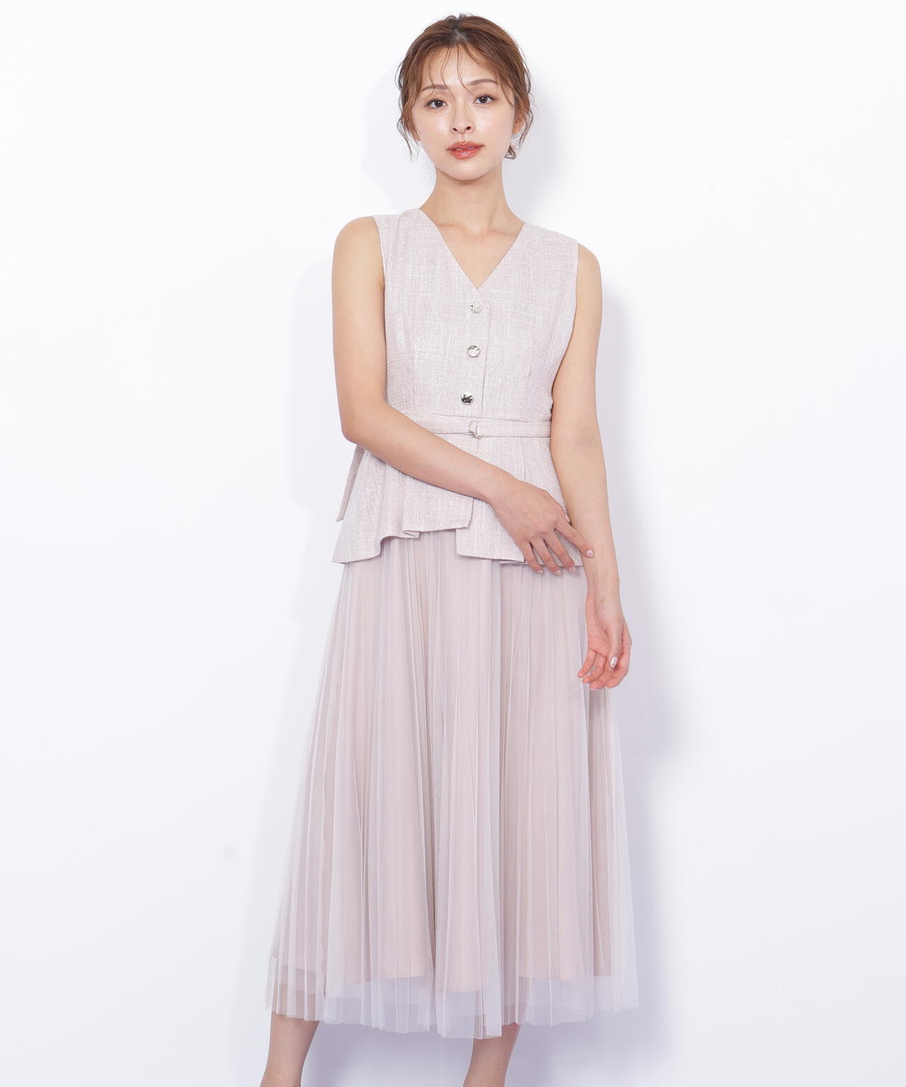 SELF PORTRAIT セルフ ポートレイト ジレドッキングワンピース SELF PORTRAIT セルフ ポートレイト ジレドッキングワンピース