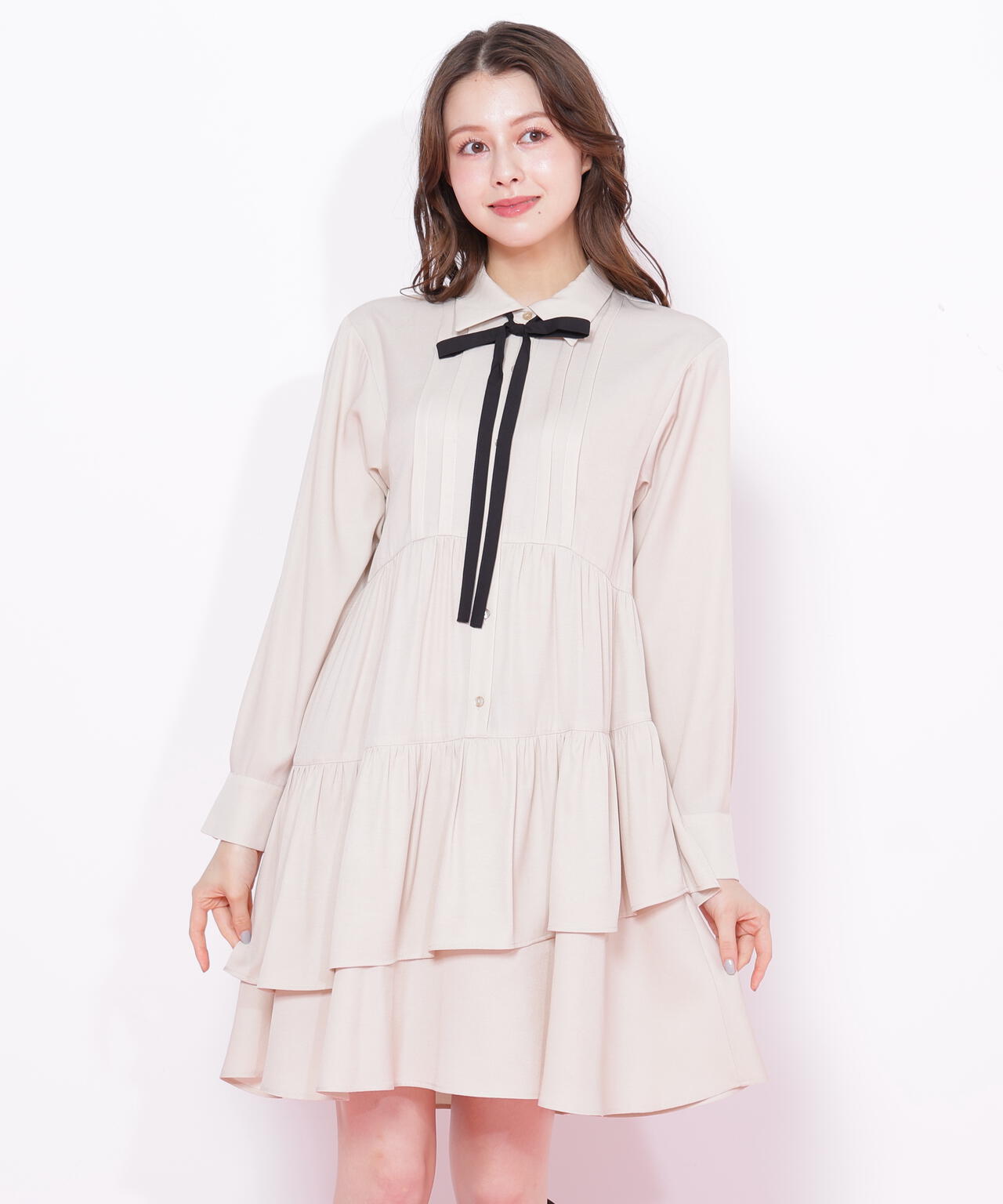 ティアードミニシャツワンピース