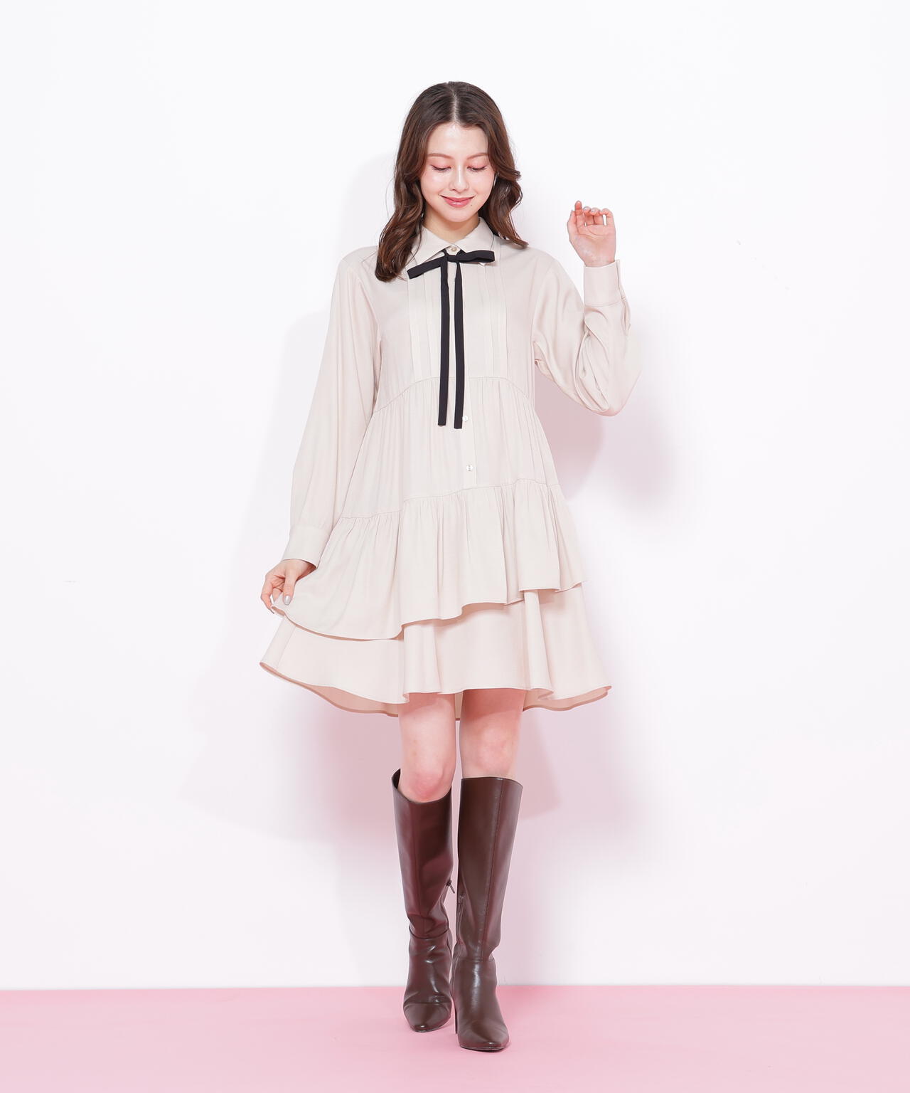 ティアードミニシャツワンピース