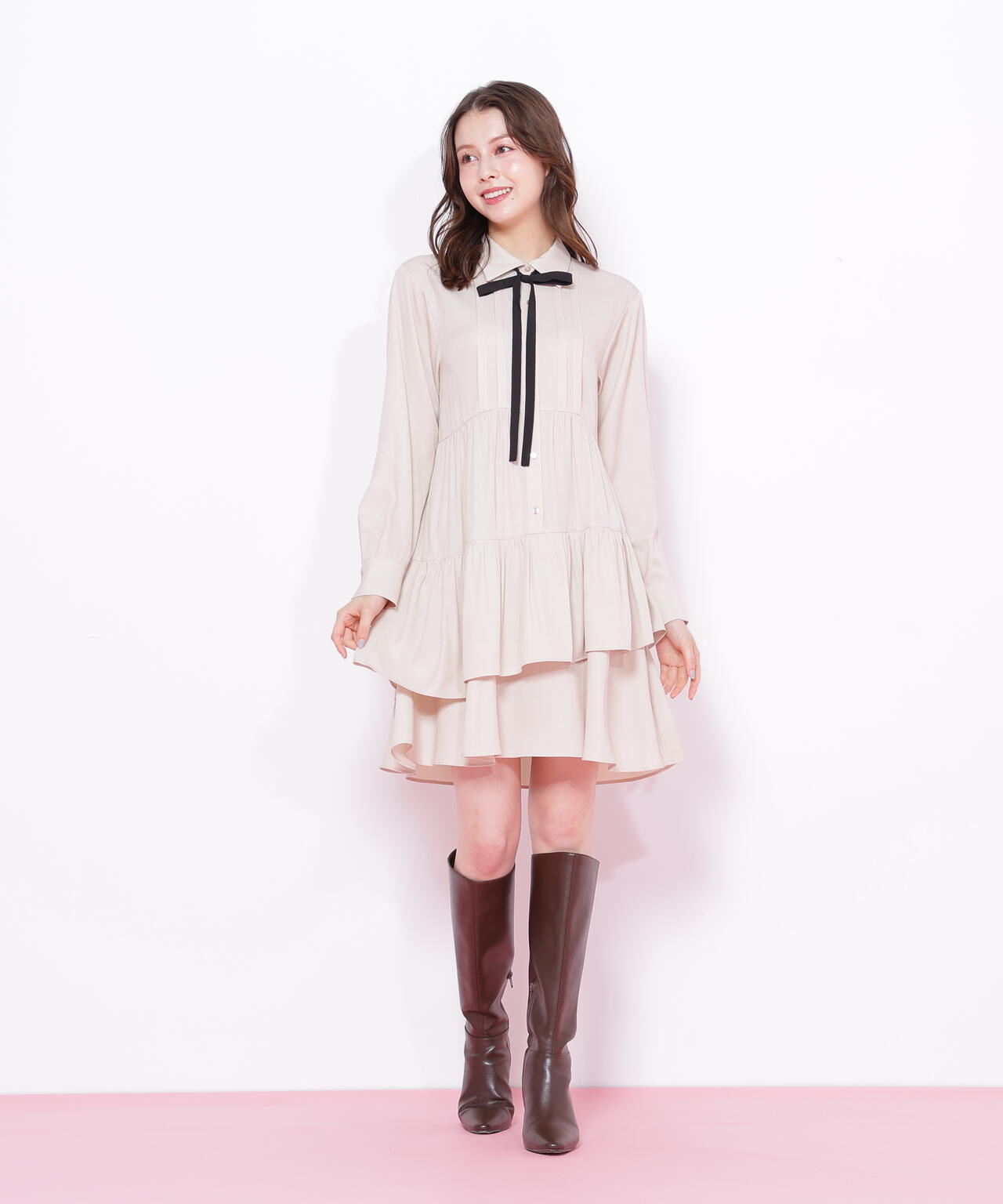 ティアードミニシャツワンピース