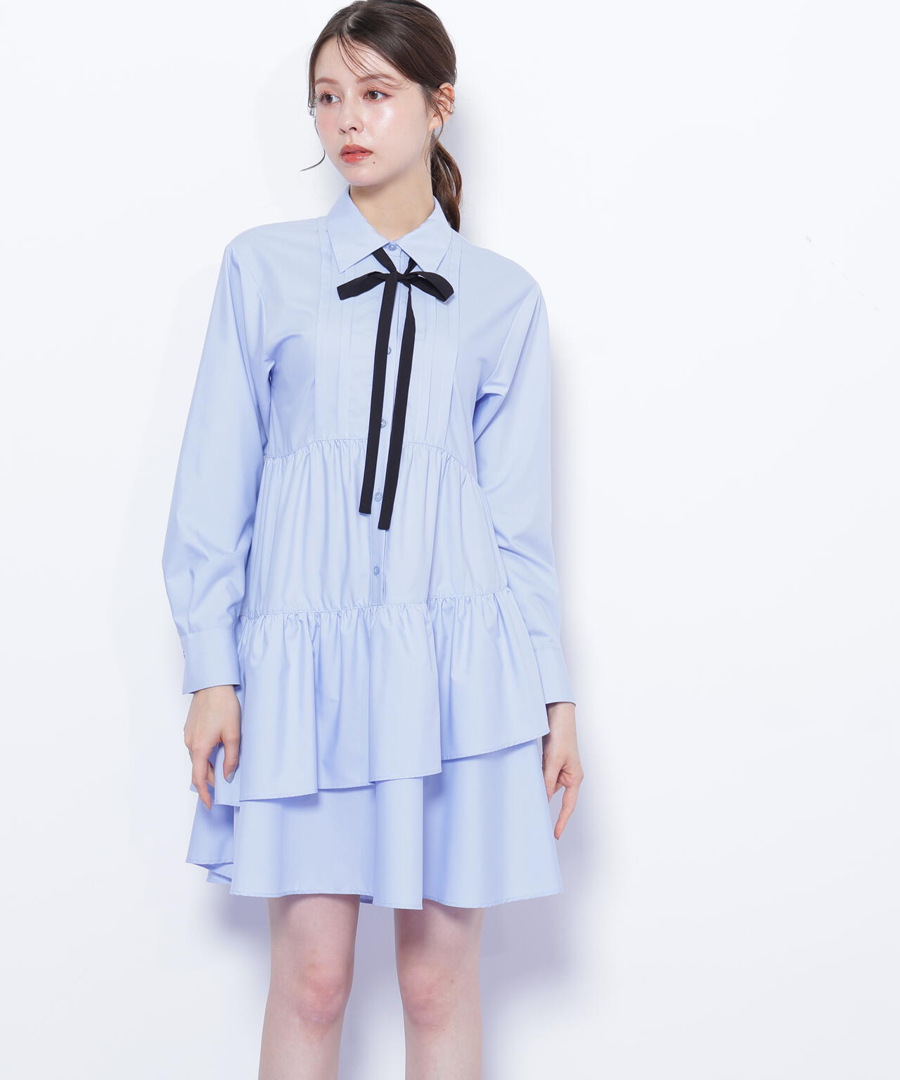 ティアードミニシャツワンピース