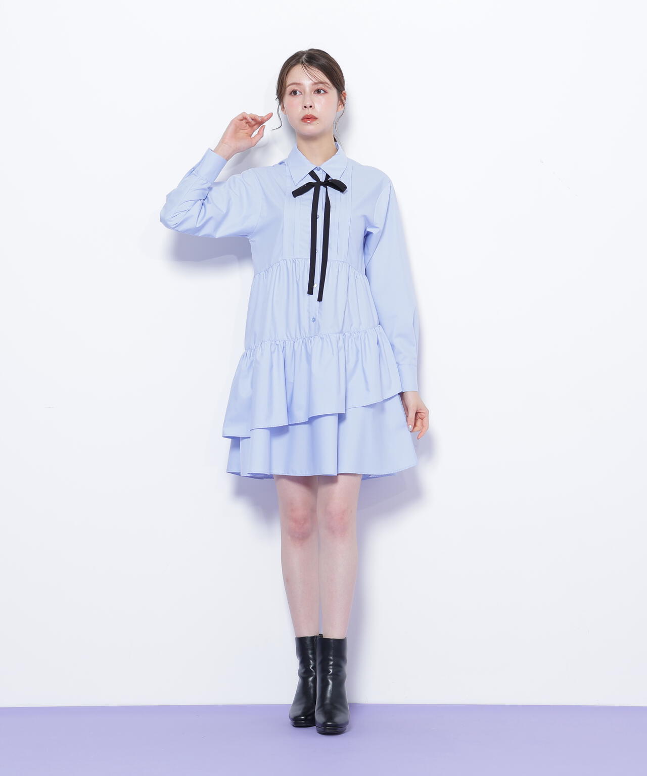 ティアードミニシャツワンピース