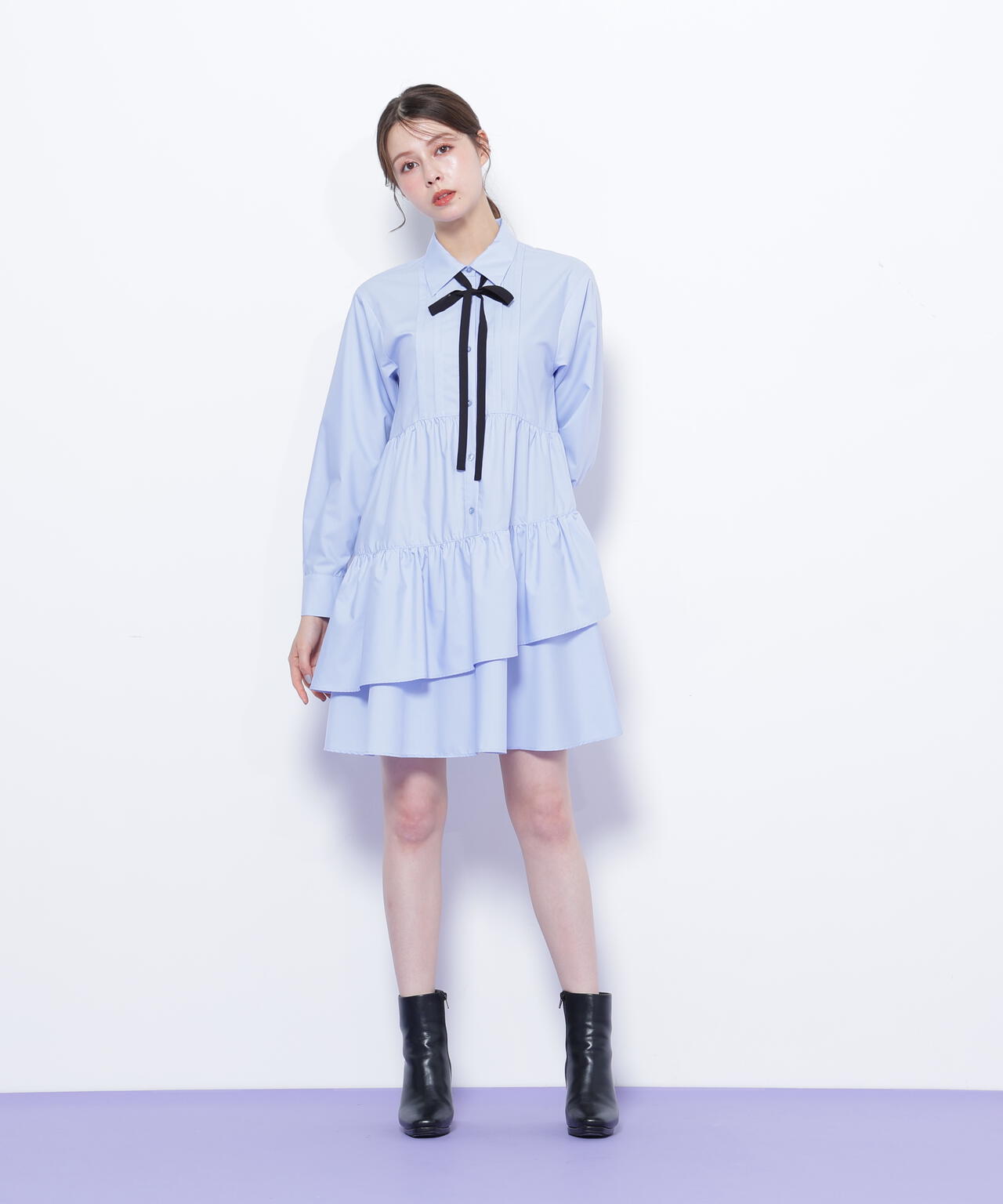 ティアードミニシャツワンピース