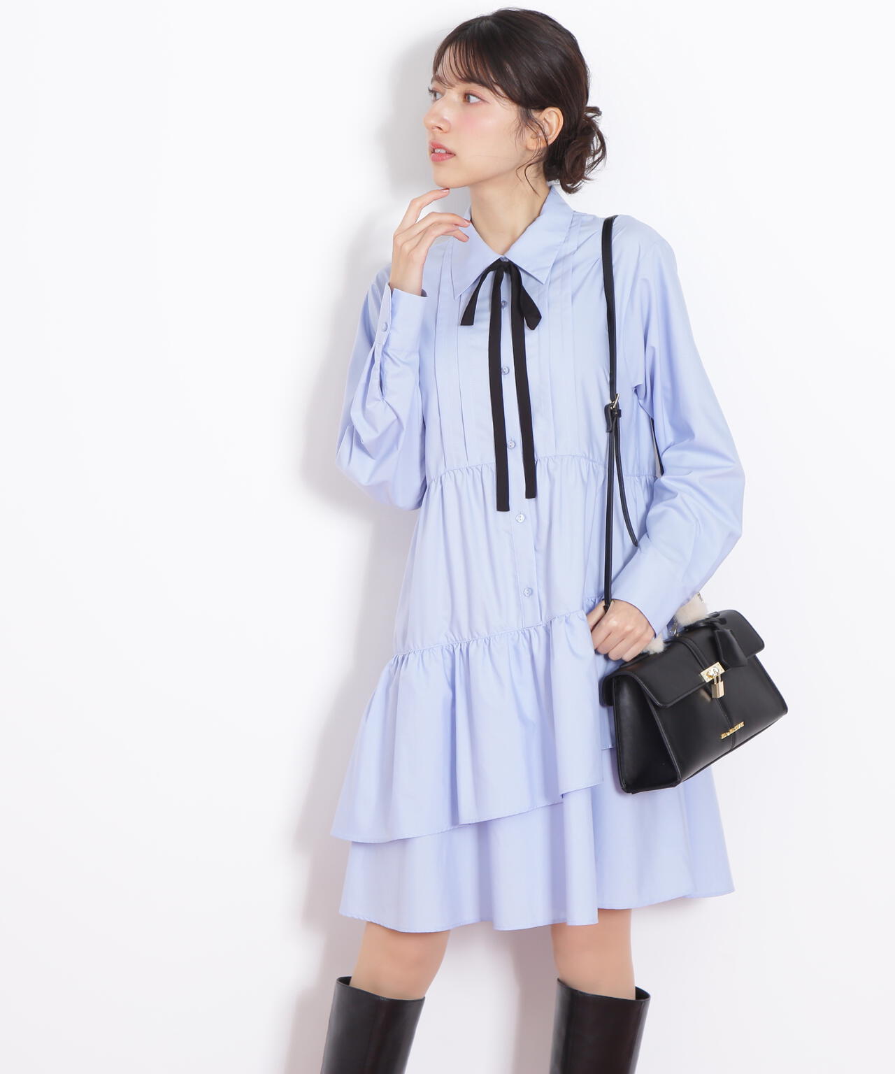 ティアードミニシャツワンピース