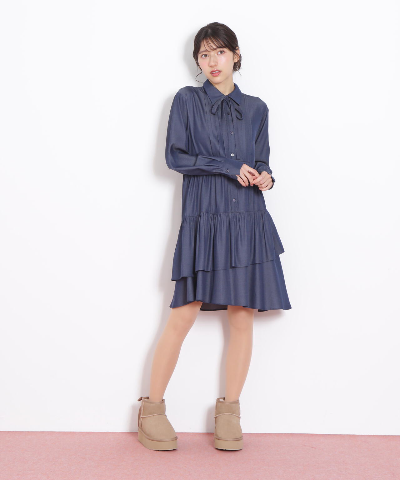 ティアードミニシャツワンピース