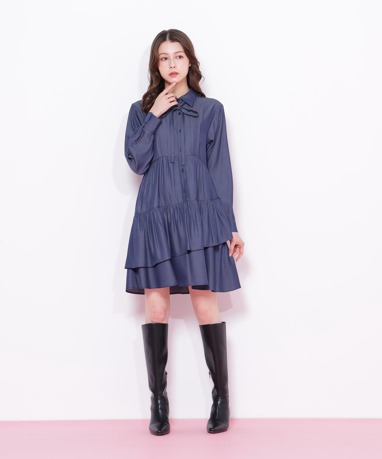 ティアードミニシャツワンピース