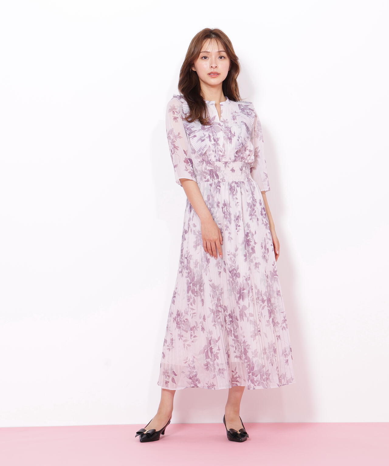 極美品♡ルネ♡フラワープリント　ワンピース 極美品♡ルネ♡フラワープリントワンピース