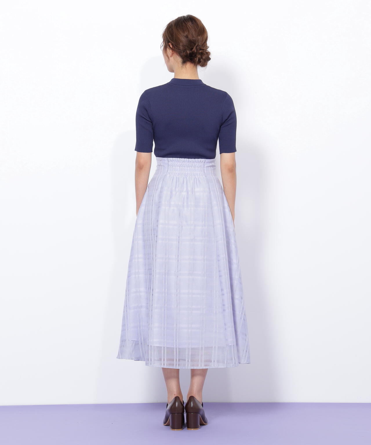 ポロ衿ドッキングワンピース