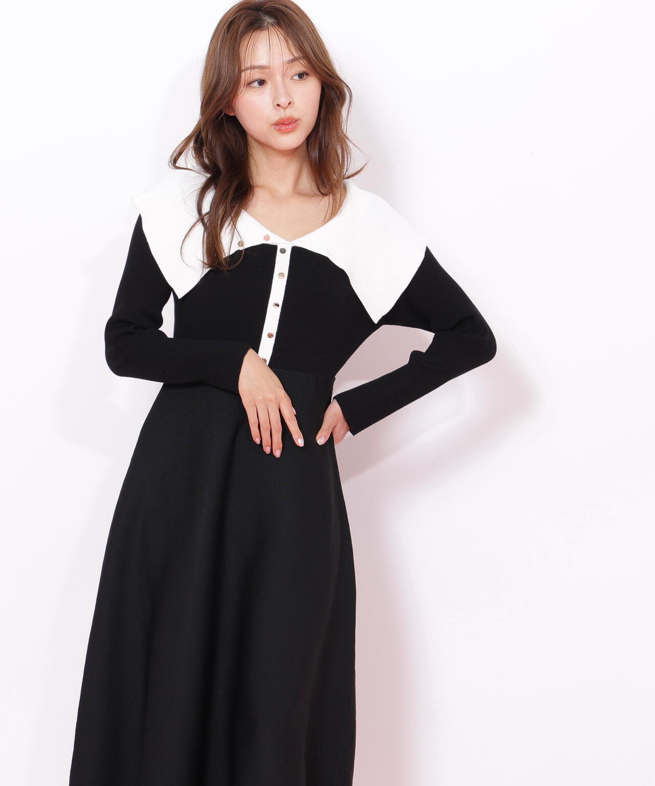 オールドブルーム　ニクキューティー　ワンダフル ビッグカラーニットワンピース | JILL by JILL STUART（ジル バイ ジル