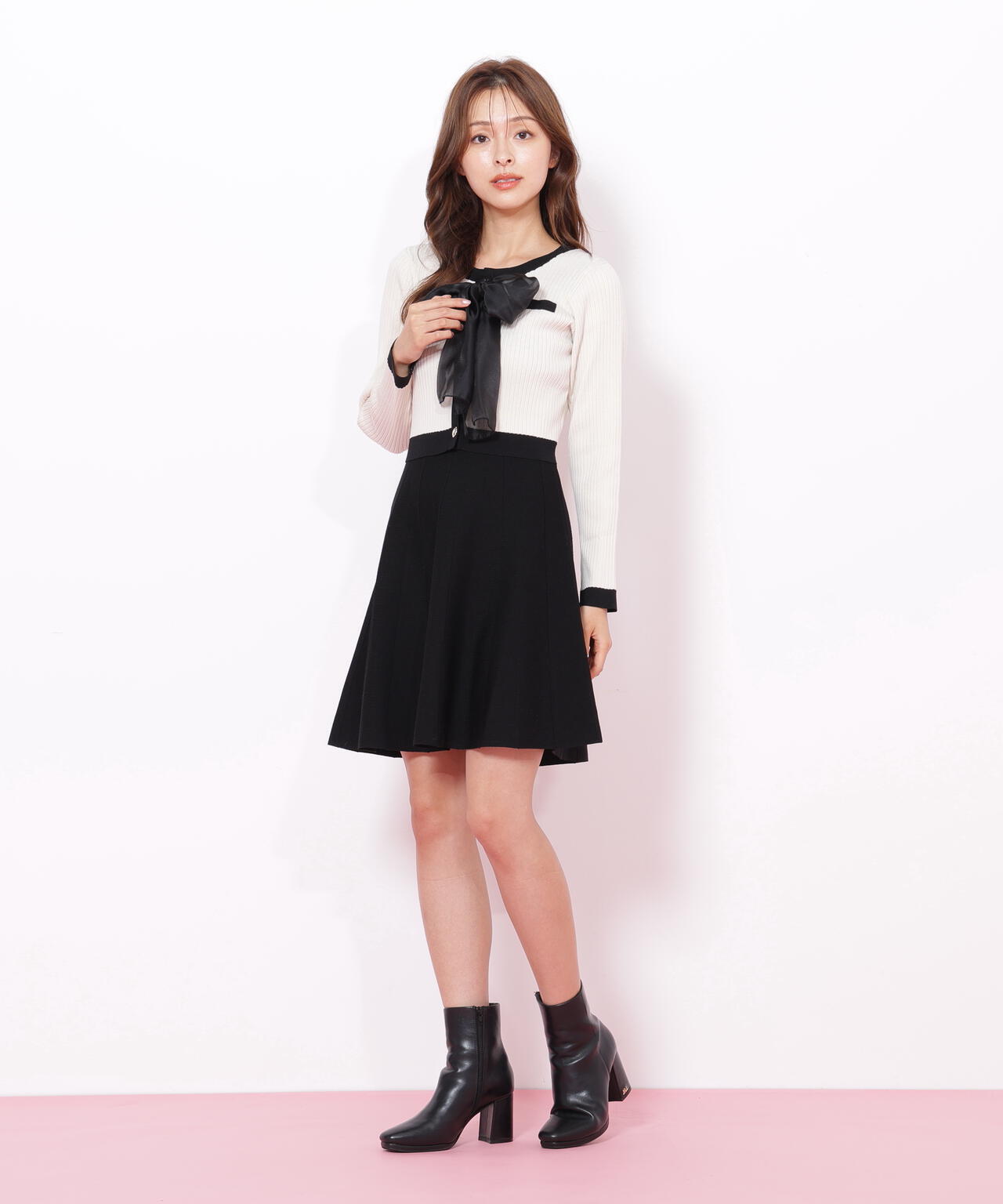 ピュアクリスタルハイヒールとリボンつきニットぼう ビッグリボンニットアップ | JILL by JILL STUART（ジル バイ ジル