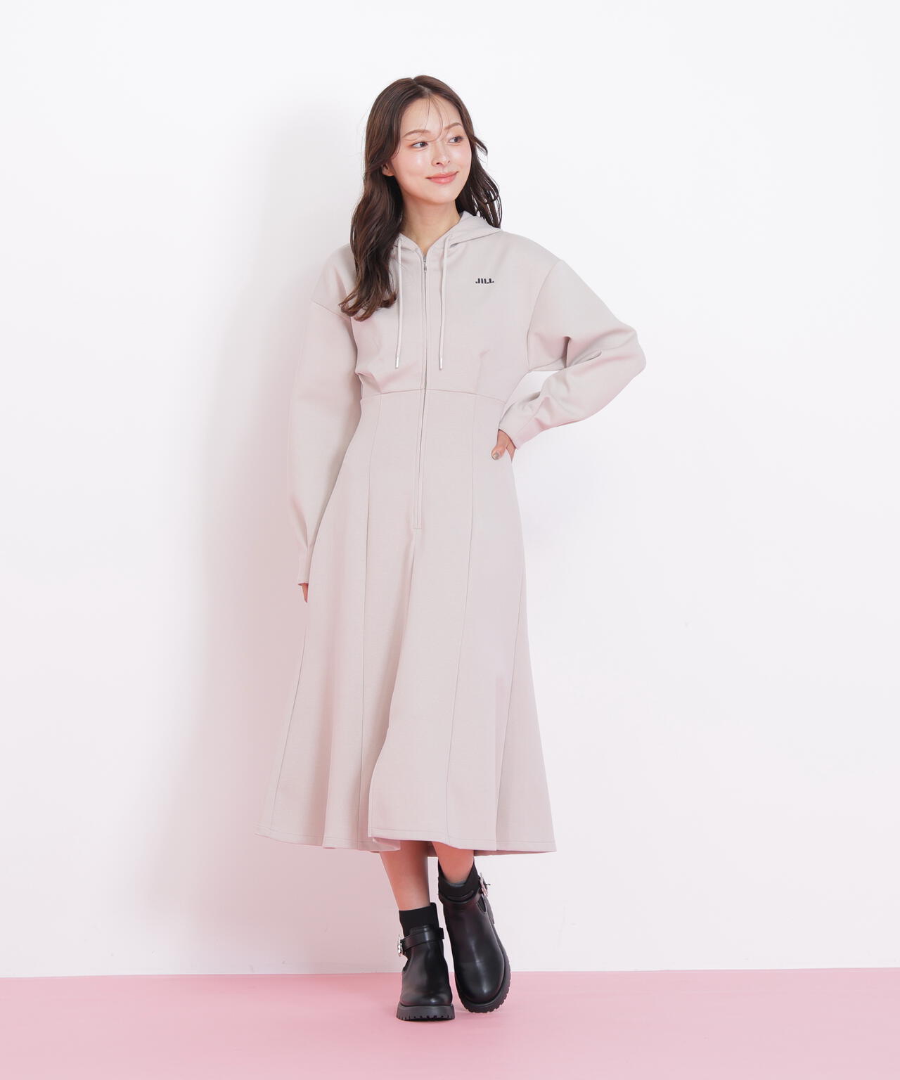 ダイバーフーディーロングワンピース | JILL by JILL STUART