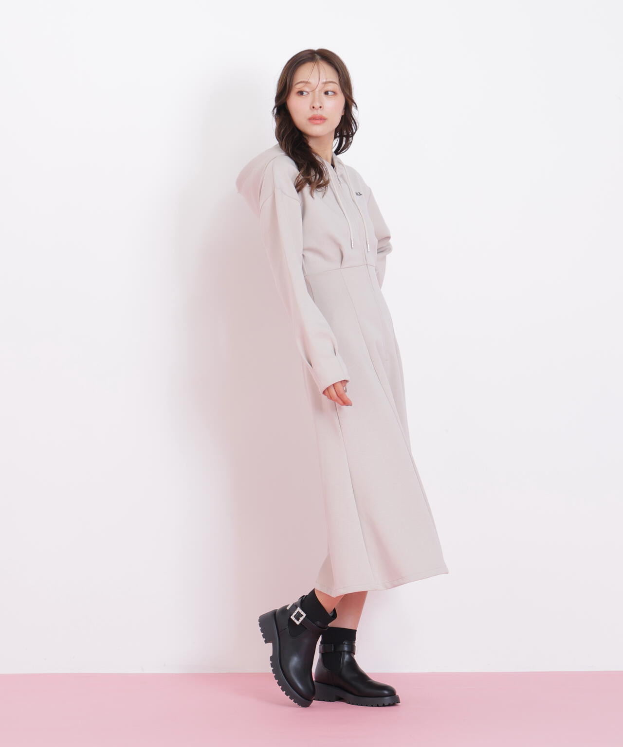 ダイバーフーディーロングワンピース