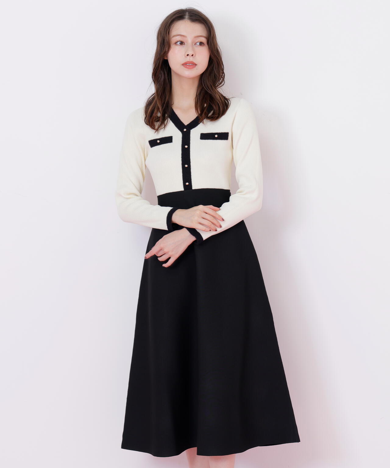 ジルバイジルスチュアート　完売品　モールヤーントリミングニットワンピース モールヤーントリミングニットワンピース | JILL by JILL STUART（ジル