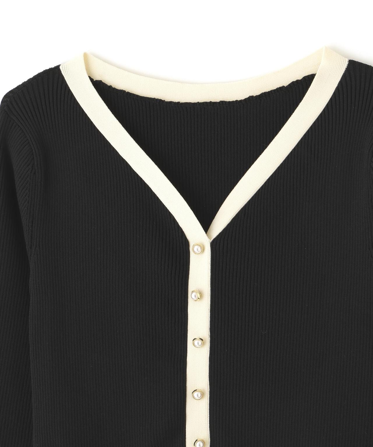 モール刺繍ドッキングニットワンピース