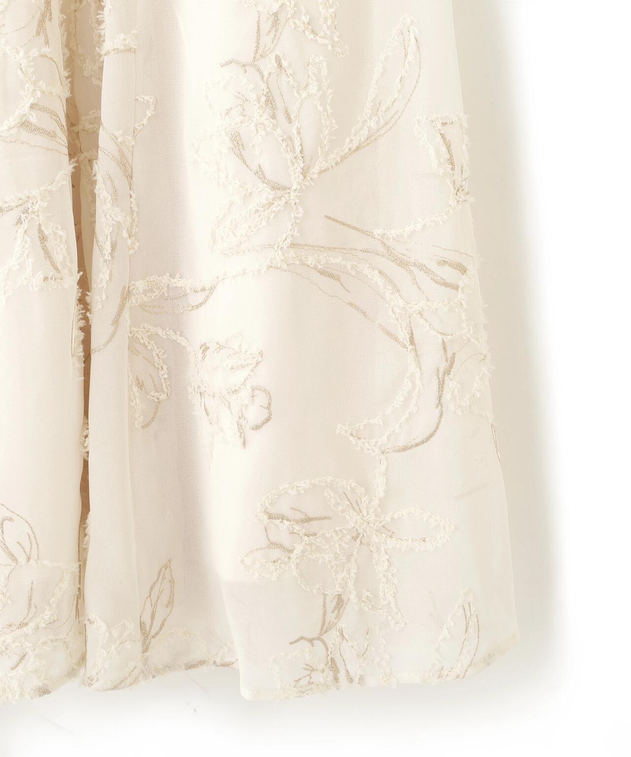 モール刺繍ドッキングニットワンピース