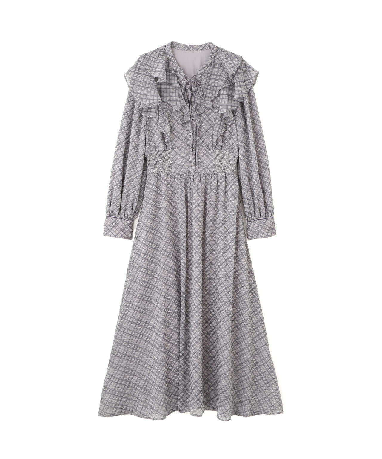 ジル バイ ジル スチュアート（JILL by JILL STUART）/ベロア配色チェックラッフルワンピース ベロア配色チェックラッフルワンピース | JILL by JILL STUART（ジル