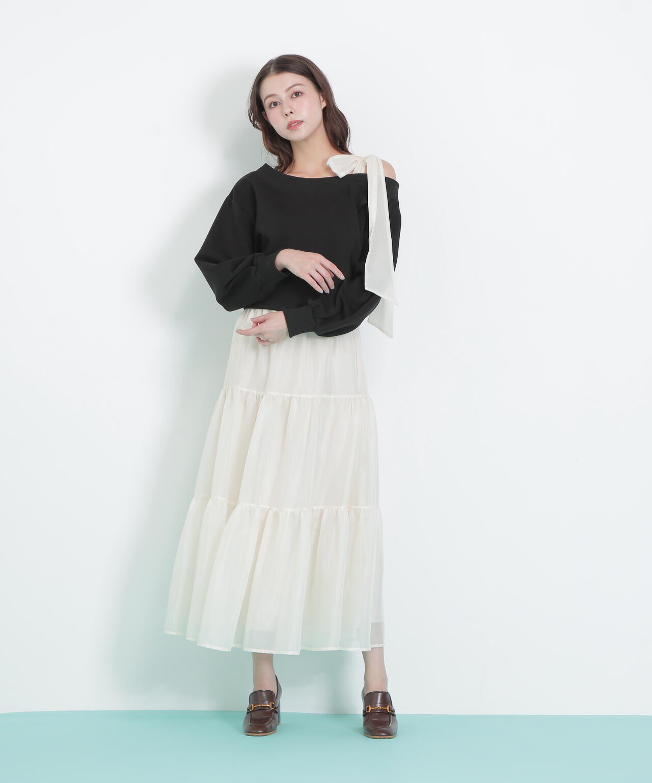 肩リボンスウェットセットアップ