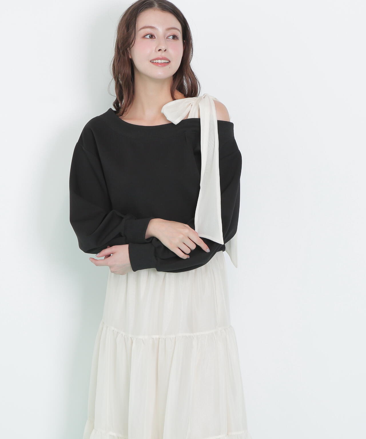 肩リボンスウェットセットアップ