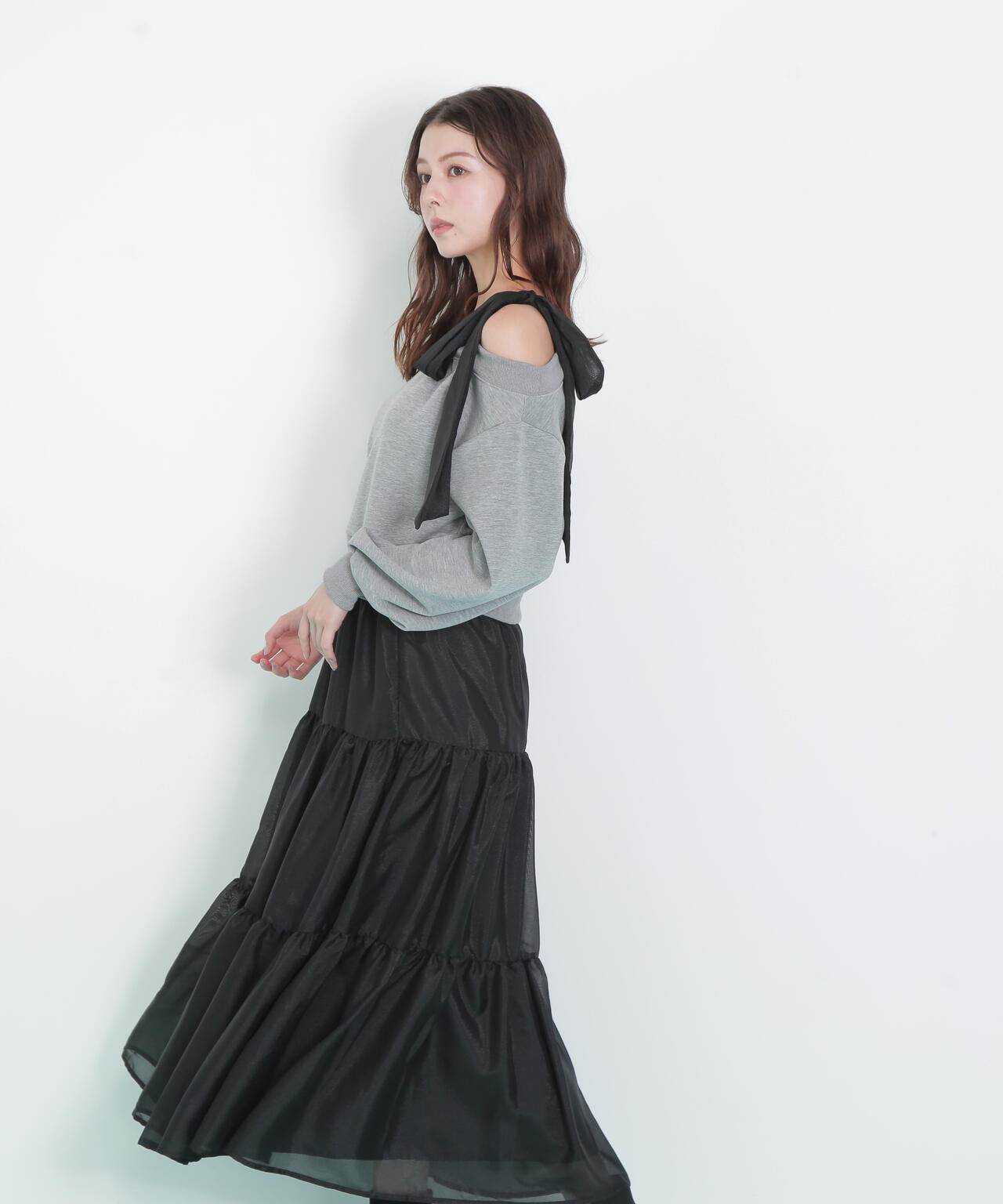 肩リボンスウェットセットアップ