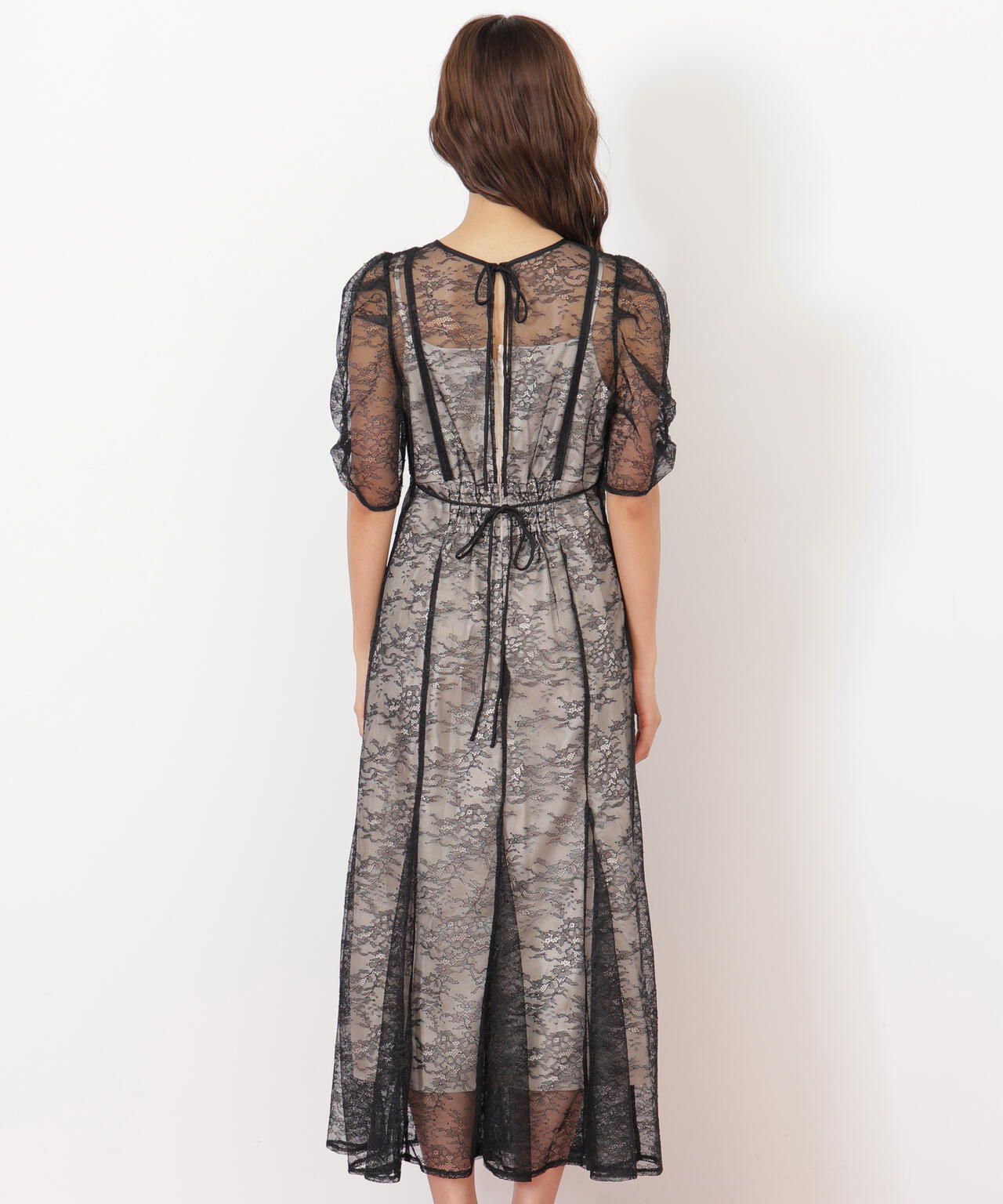 JILL by JILL STUART バイカラーレースドレス JILL by JILL STUART（ジルバイジルスチュアート）の「バイ