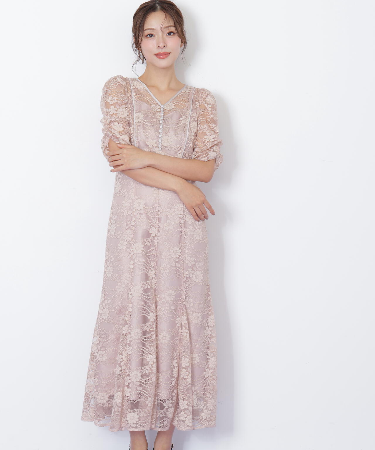 ラメコードレースバイカラードレス | JILL by JILL STUART（ジル バイ