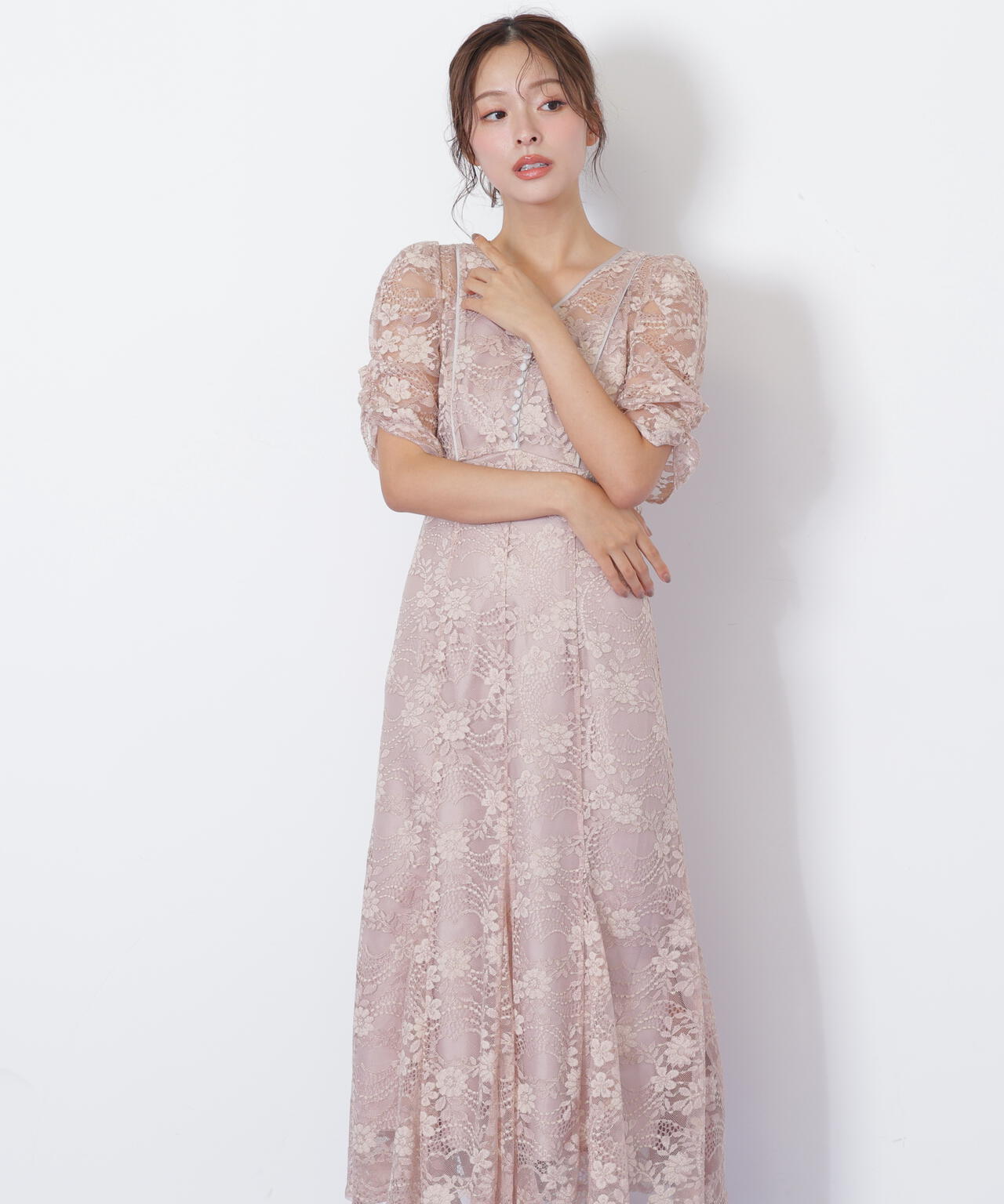 ラメコードレースバイカラードレス | JILL by JILL STUART（ジル バイ