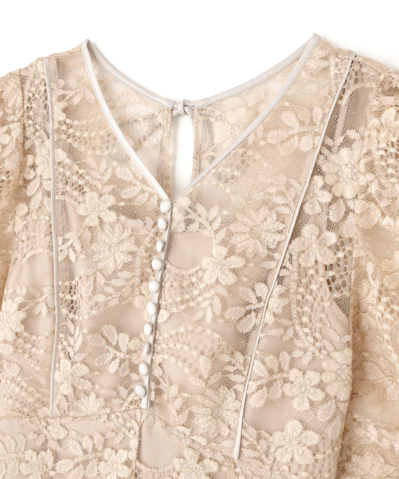 ラメコードレースバイカラードレス