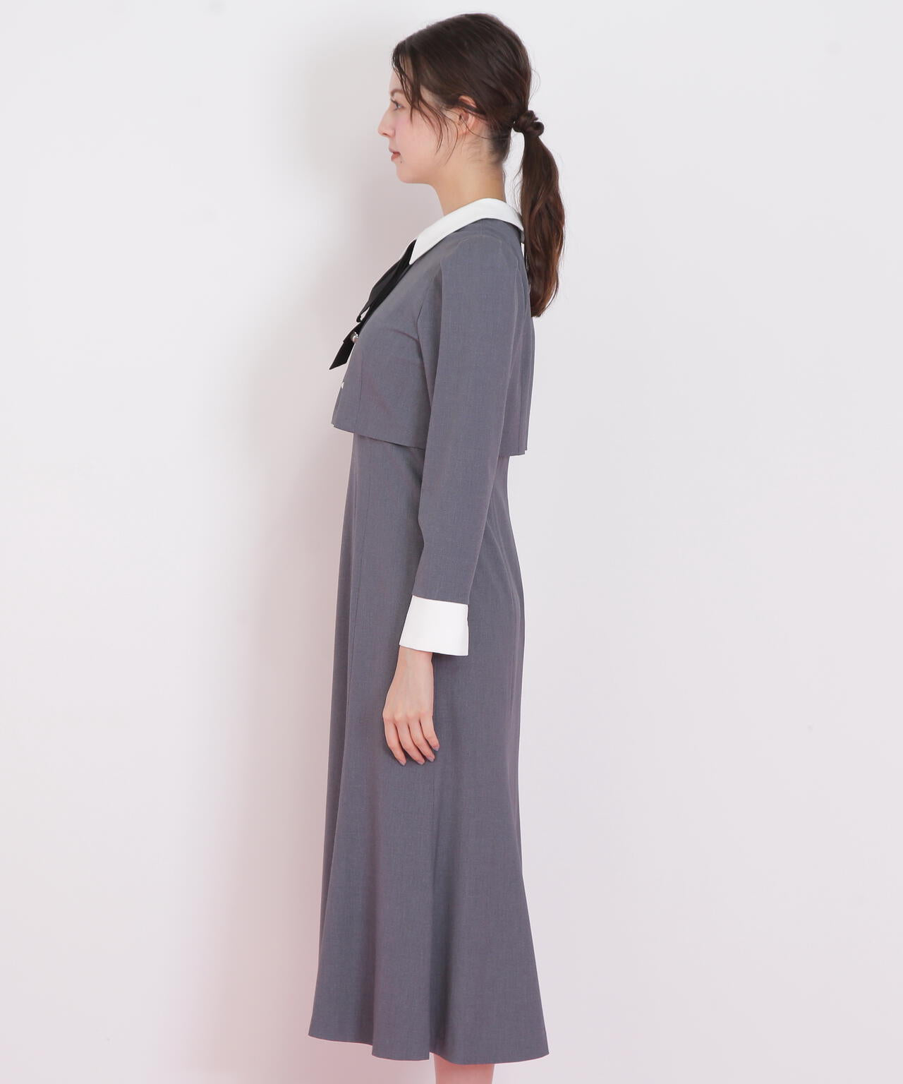 ジャケットレイヤードワンピース