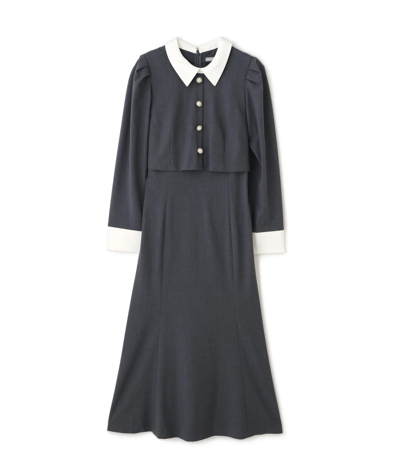 ジャケットレイヤードワンピース