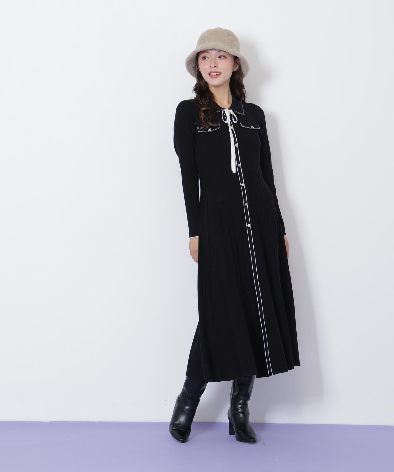 JILTU ワンピース ステッチカラーニットワンピース | JILL by JILL STUART（ジル バイ