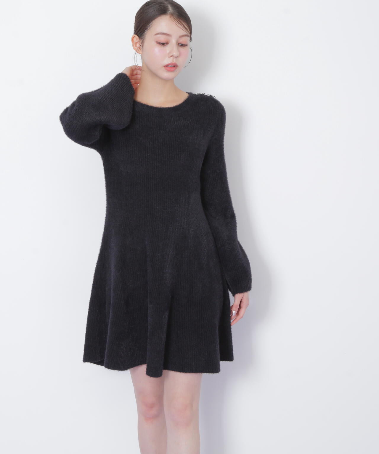 シャギーミニニットワンピース
