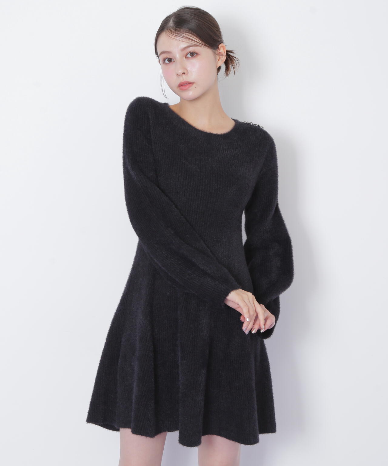 シャギーミニニットワンピース