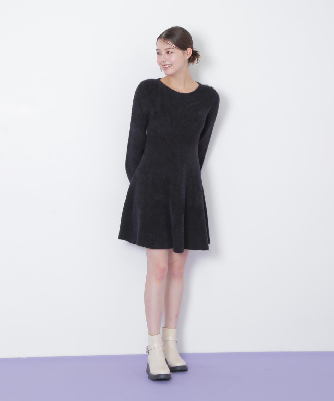 シャギーミニニットワンピース