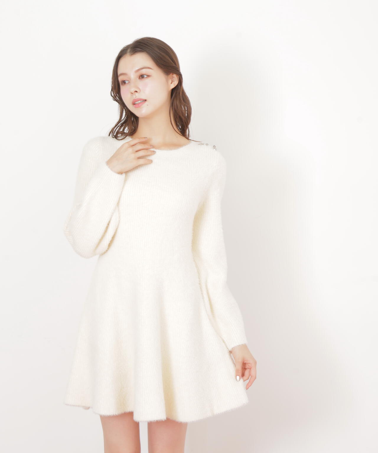 シャギーミニニットワンピース