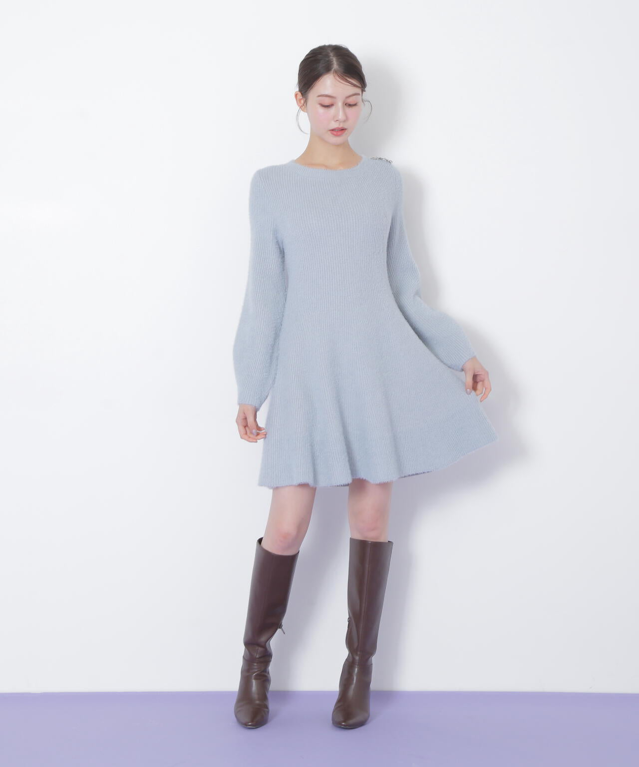 シャギーミニニットワンピース