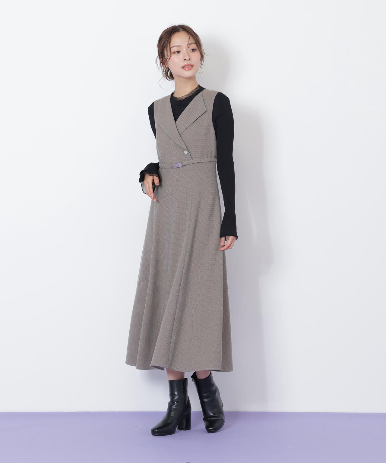 完売レア‼︎ジルバイジルスチュアートベーシックリブフレアスリーブ フレアジャンスカ | JILL by JILL STUART（ジル バイ ジルスチュアート