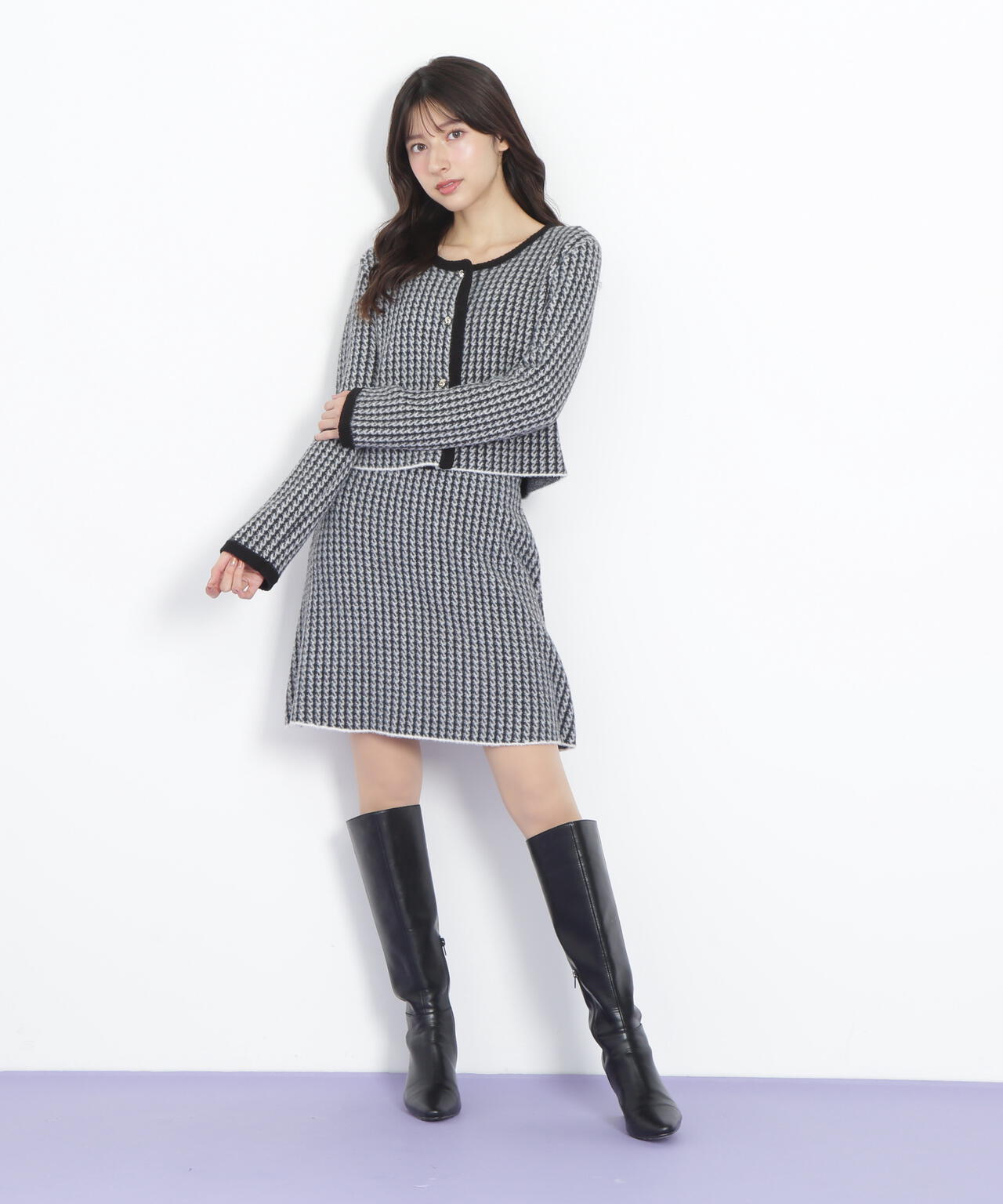 千鳥ジャガードニットセットアップ | JILL by JILL STUART（ジル バイ