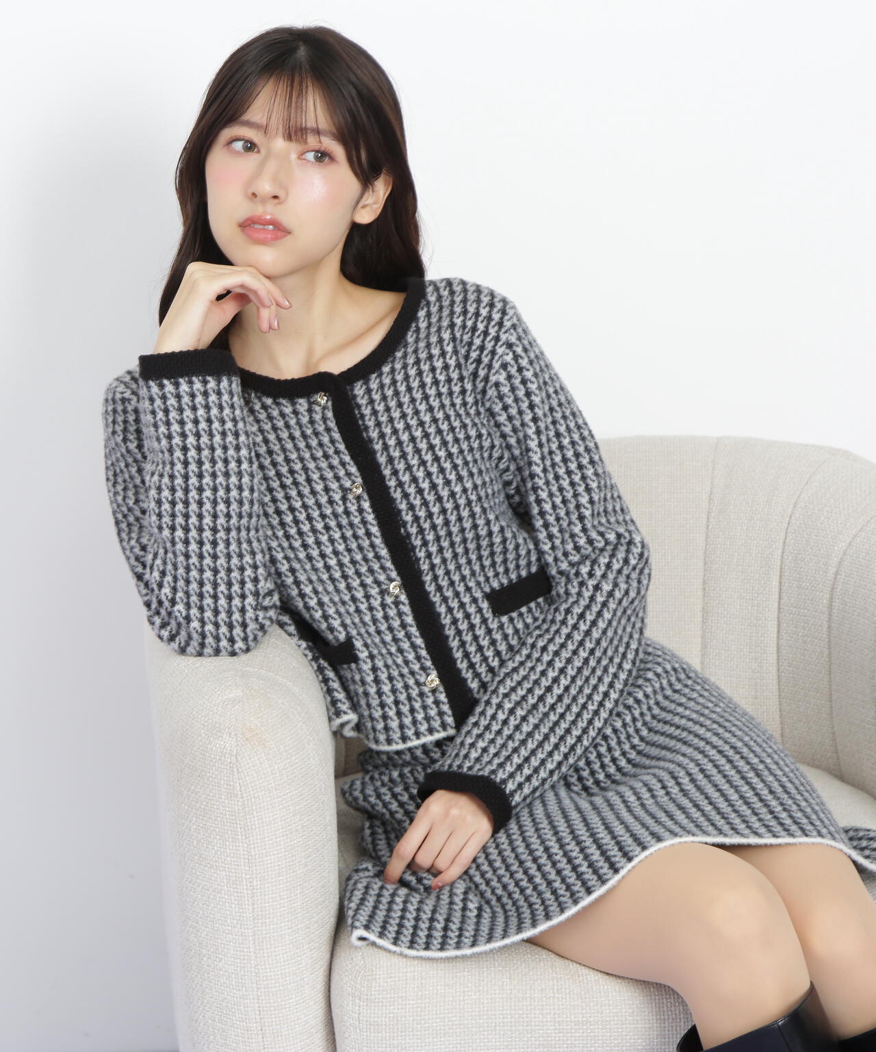 千鳥ジャガードニットセットアップ | JILL by JILL STUART（ジル バイ