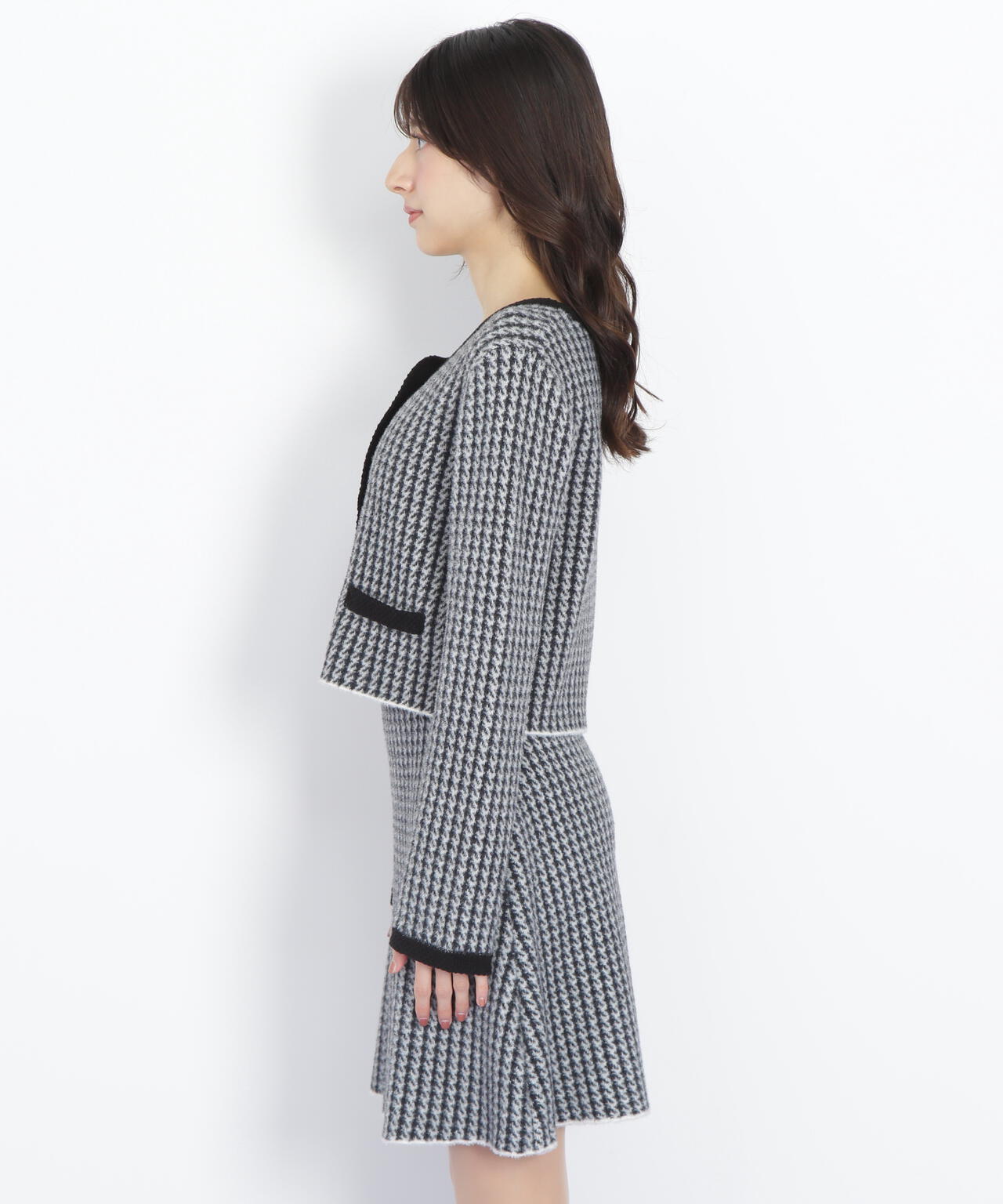 千鳥ジャガードニットセットアップ
