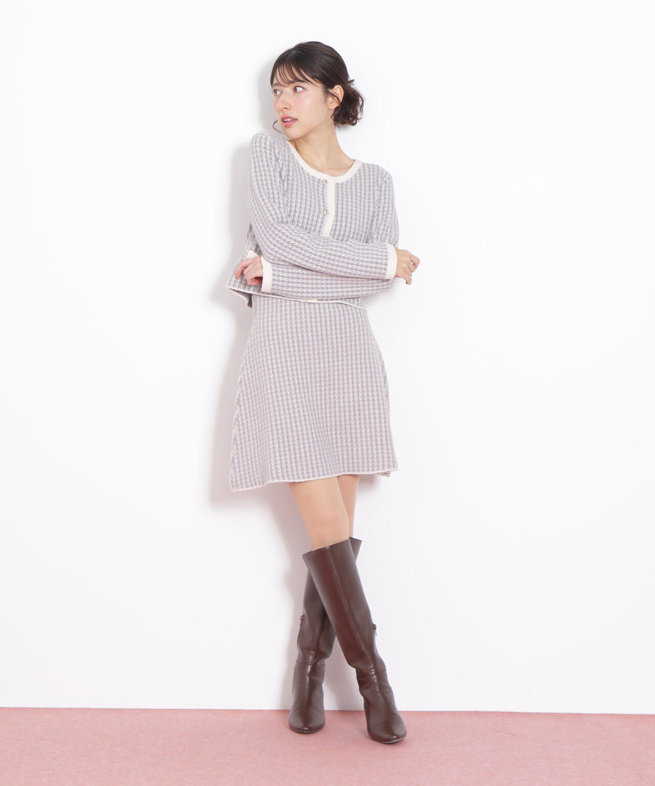 千鳥ジャガードニットセットアップ | JILL by JILL STUART（ジル バイ