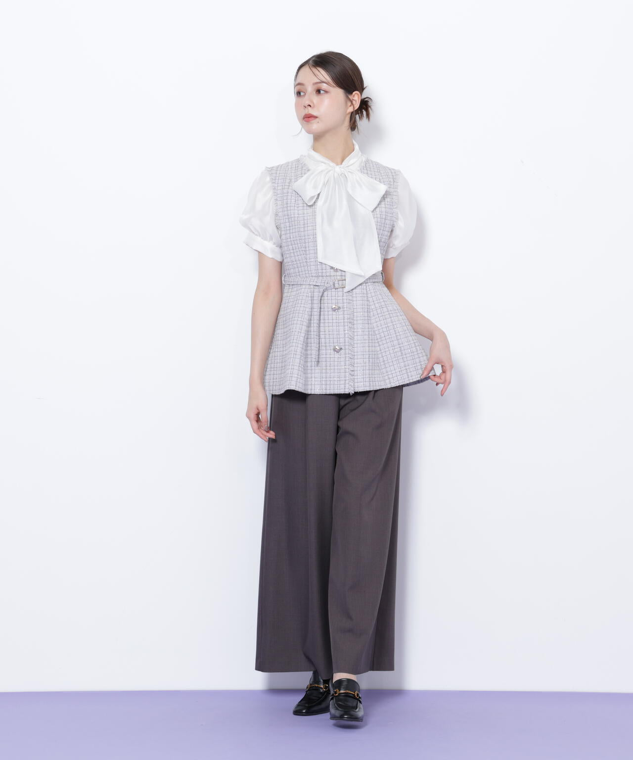 スプリングツイードペプラムジレ スプリングツイードペプラムジレ