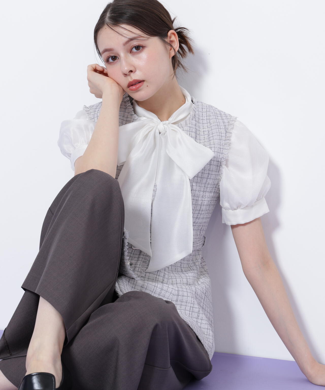 スプリングツイードペプラムジレ ツイードペプラムジレ | JILL by JILL STUART（ジル バイ ジル