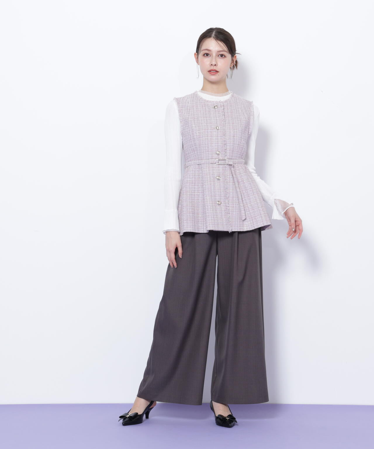 スプリングツイードペプラムジレ ツイードペプラムジレ | JILL by JILL STUART（ジル バイ ジル