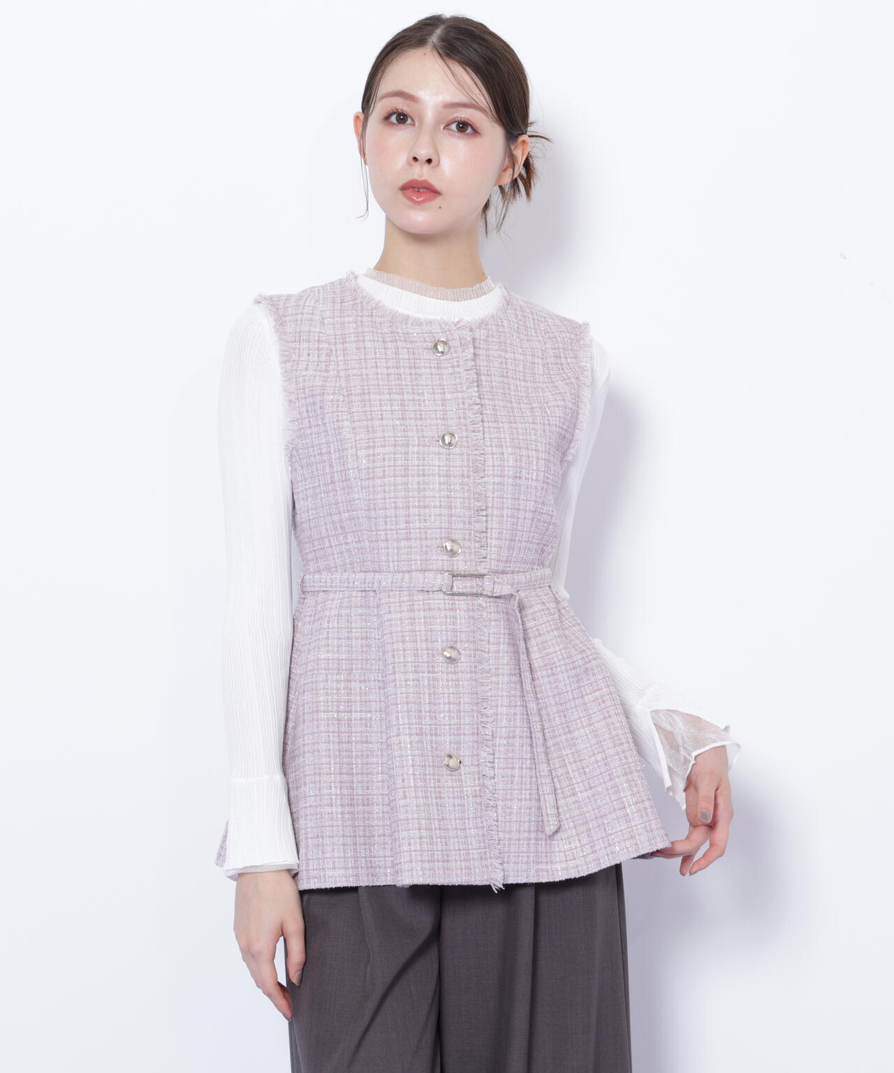 フレアペプラムツィードジレ ツイードペプラムジレ | JILL by JILL STUART（ジル バイ ジル