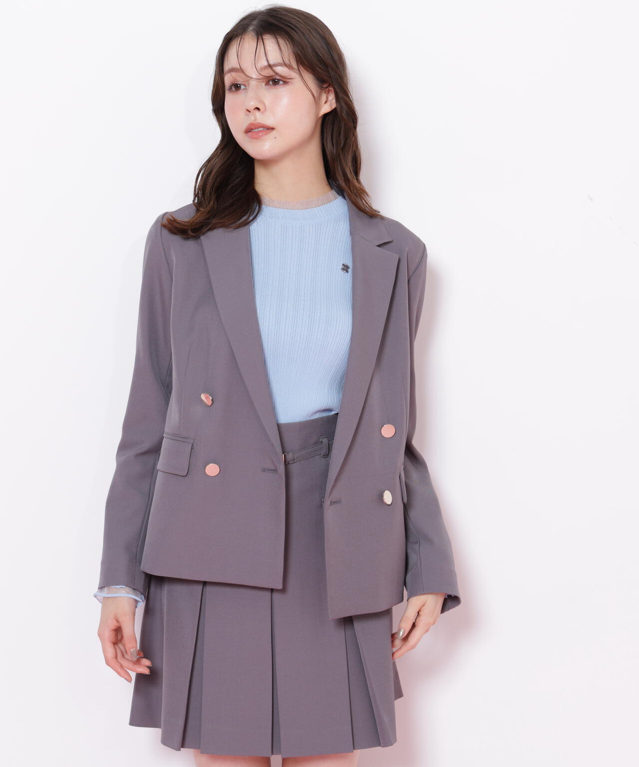 セットアップ対応＞ベーシックツイルダブル釦ジャケット | JILL