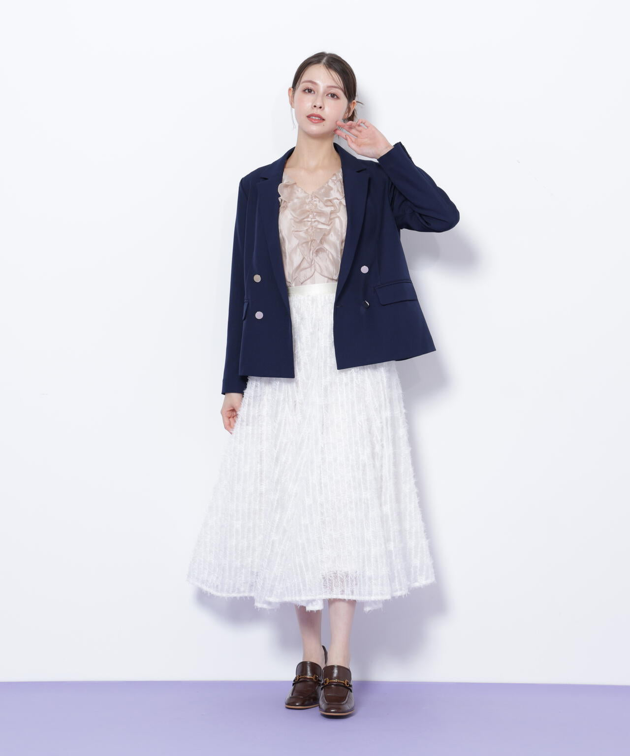 ＜セットアップ対応＞ベーシックツイルダブル釦ジャケット